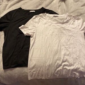 2 t-shirts price of 1. Black and white T